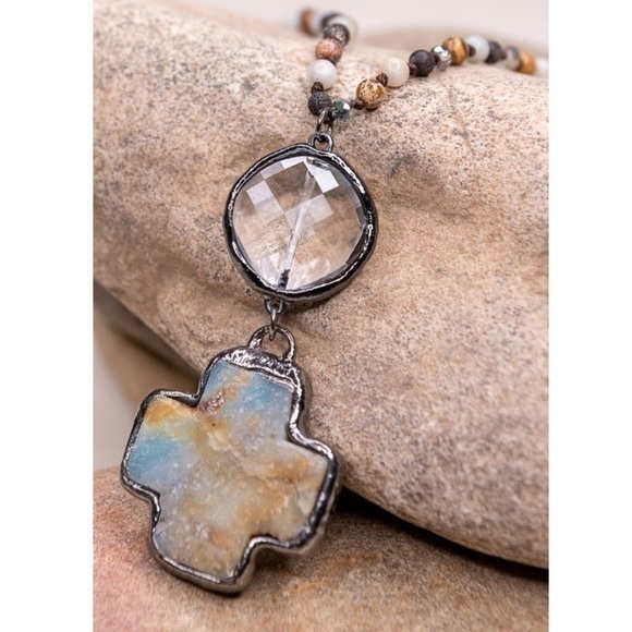 Amazonite Natural Stone Beaded Necklace - Picture 2 of 8